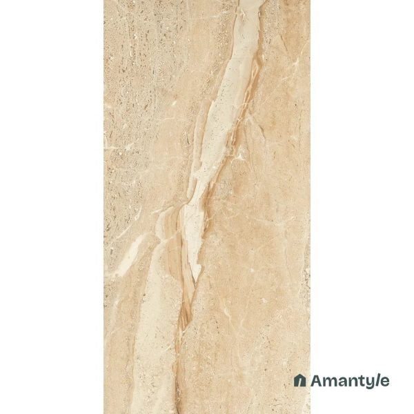 Beige Vitrified Marble Design Slab Wall & Floor Tile Code 100009 (800x1600 mm, Polished) - Image 3