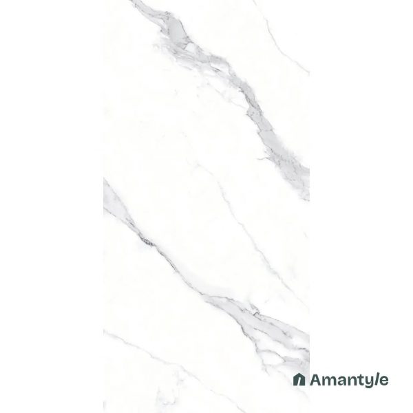 White Vitrified Marble Design Slab Wall & Floor Tile Code 100020 (800x1600 mm, Polished Book Match) - Image 3