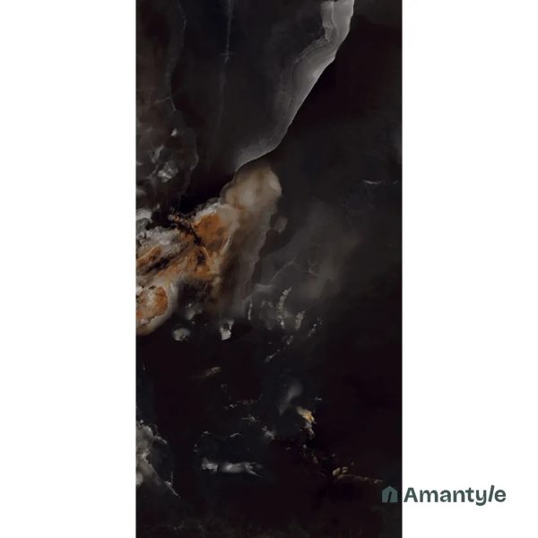 Black Vitrified Marble Design Wall & Floor Tile Code 100071 (600x1200 mm, Polished) - Image 5