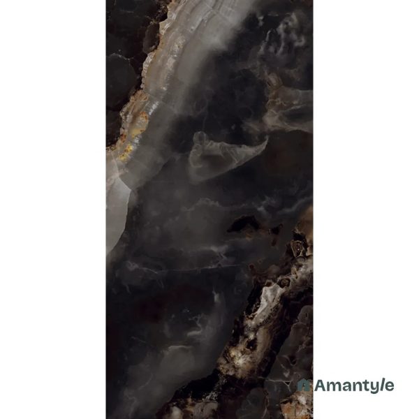Black Vitrified Marble Design Wall & Floor Tile Code 100071 (600x1200 mm, Polished) - Image 4