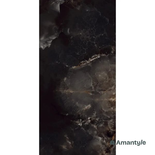 Black Vitrified Marble Design Wall & Floor Tile Code 100071 (600x1200 mm, Polished) - Image 2