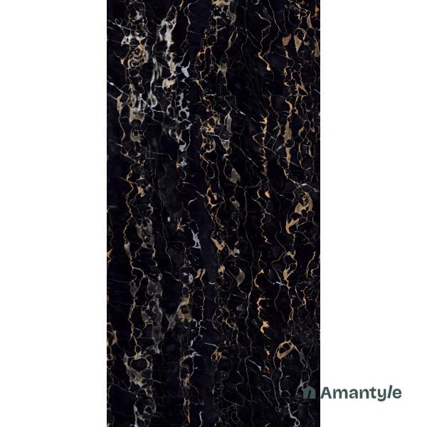 Black Vitrified Marble Design Wall & Floor Tile Code 100074 (600x1200 mm, Polished) - Image 5