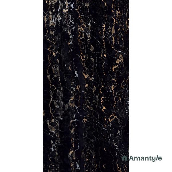 Black Vitrified Marble Design Wall & Floor Tile Code 100074 (600x1200 mm, Polished) - Image 2