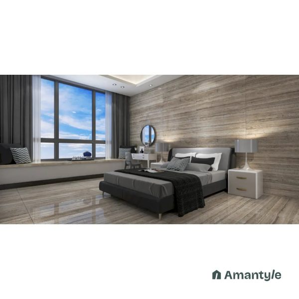Ivory Vitrified Marble Design Wall & Floor Tile Code 100120 (600x1200 mm, Polished)