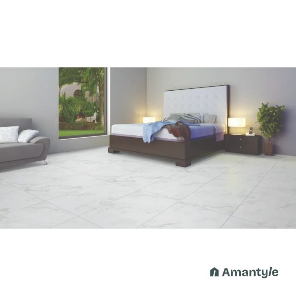 White Vitrified Marble Design Wall & Floor Tile Code 100122 (600x1200 mm, Polished)