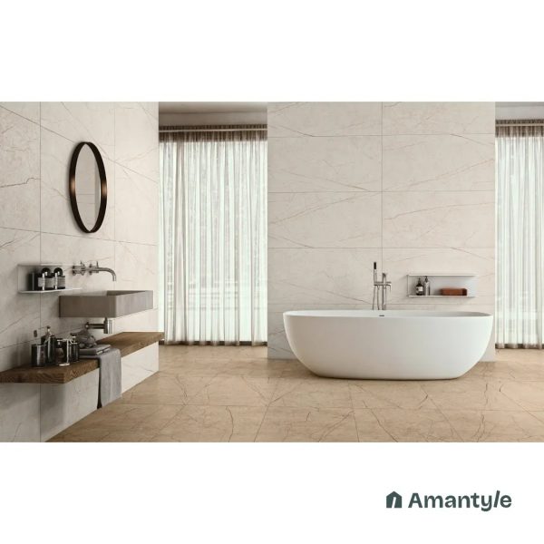 Brown Vitrified Marble Matt & Carving Wall & Floor Tile Code 100132 (600x1200 mm, Dazzle Matt)