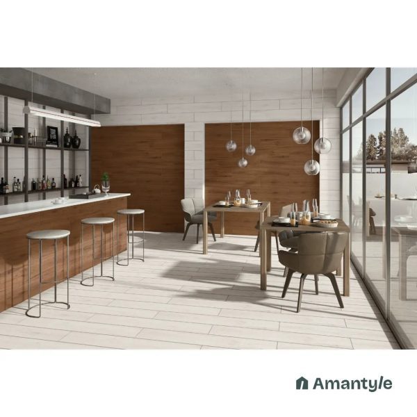 Grey Vitrified Wooden Wall & Floor Tile Code 100251 (200x1200 mm, Matt Structure)