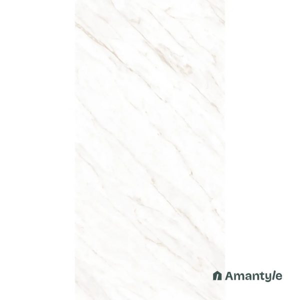 White Vitrified Marble Design Slab Wall & Floor Tile Code 100262 (1200x2400 mm, Polished) - Image 2