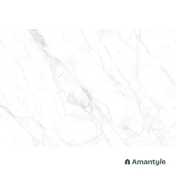 White Vitrified Marble Design Slab Wall & Floor Tile Code 100364 (1200x1800 mm, Polished Book Match) - Image 2