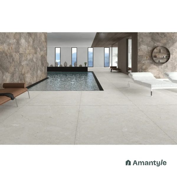 Grey Vitrified Marble Matt & Carving Slab Wall & Floor Tile Code 100369 (1200x1800 mm, Aura)