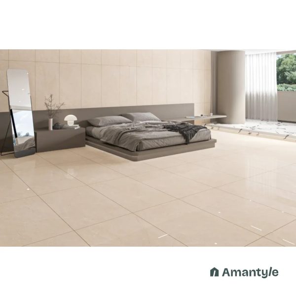 Cream Vitrified Marble Design Wall & Floor Tile Code 100422 (600x1200 mm, Polished)