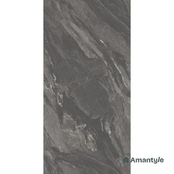 Dark Grey Vitrified Marble Design Wall & Floor Tile Code 100425 (600x1200 mm, Polished) - Image 3