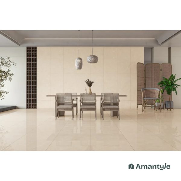 Beige Vitrified Marble Design Wall & Floor Tile Code 100427 (600x1200 mm, Polished)