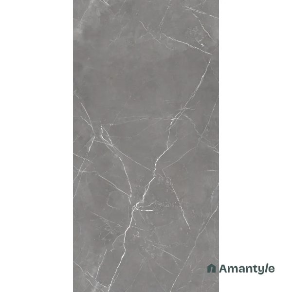 Dark Grey Vitrified Marble Matt & Carving Wall & Floor Tile Code 100461 (600x1200 mm, Dazzle Matt) - Image 2