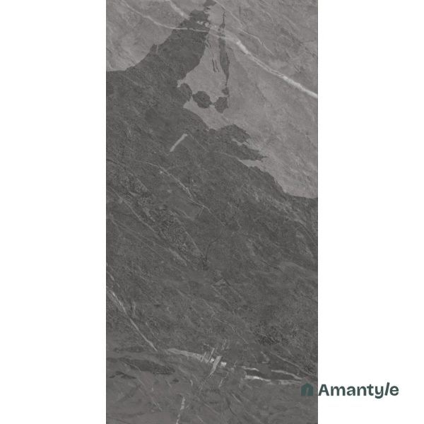Dark Grey Vitrified Marble Matt & Carving Wall & Floor Tile Code 100481 (600x1200 mm, Matt Special) - Image 3