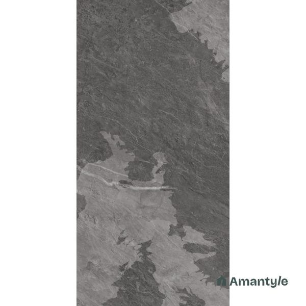 Dark Grey Vitrified Marble Matt & Carving Wall & Floor Tile Code 100481 (600x1200 mm, Matt Special) - Image 2