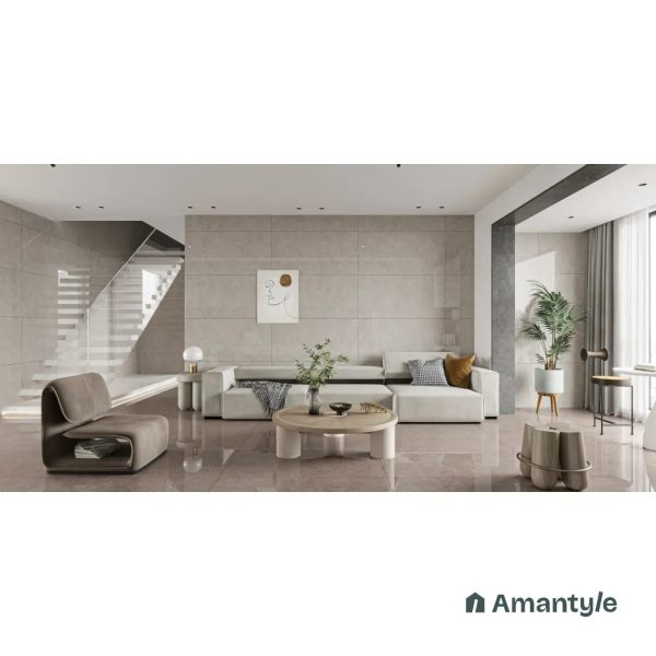 Grey Vitrified Marble Design Wall & Floor Tile Code 100513 (600x1200 mm, Polished)