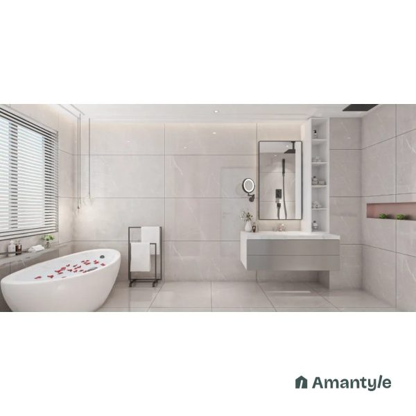 White Vitrified Marble Design Wall & Floor Tile Code 100521 (600x1200 mm, Polished)