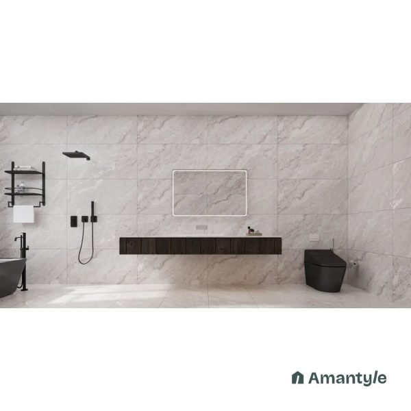 Grey Vitrified Marble Matt & Carving Wall & Floor Tile Code 100528 (600x1200 mm, Dazzle Matt)
