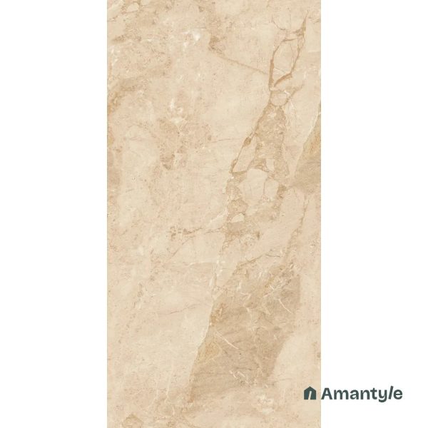 Beige Vitrified Marble Design Slab Wall & Floor Tile Code 100554 (1200x2400 mm, Polished) - Image 2
