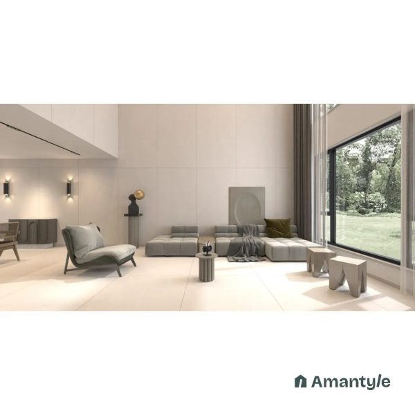 Cream Vitrified Marble Matt & Carving Slab Wall & Floor Tile Code 100572 (1200x2400 mm, Dune)