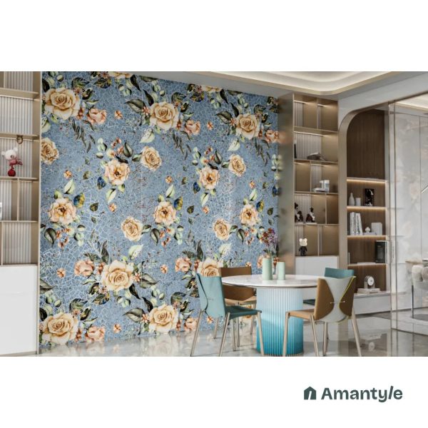Multicolor Vitrified Tropical Slab Wall & Floor Tile Code 100584 (1200x2400 mm, Dove)