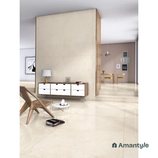 White Vitrified Marble Design Slab Wall & Floor Tile Code 100599 (1200x1800 mm, Polished)