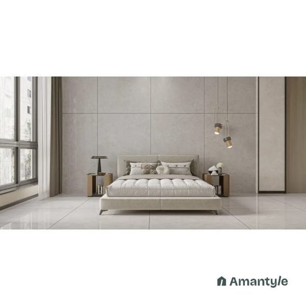 Grey Vitrified Marble Design Slab Wall & Floor Tile Code 100602 (1200x1800 mm, Polished)