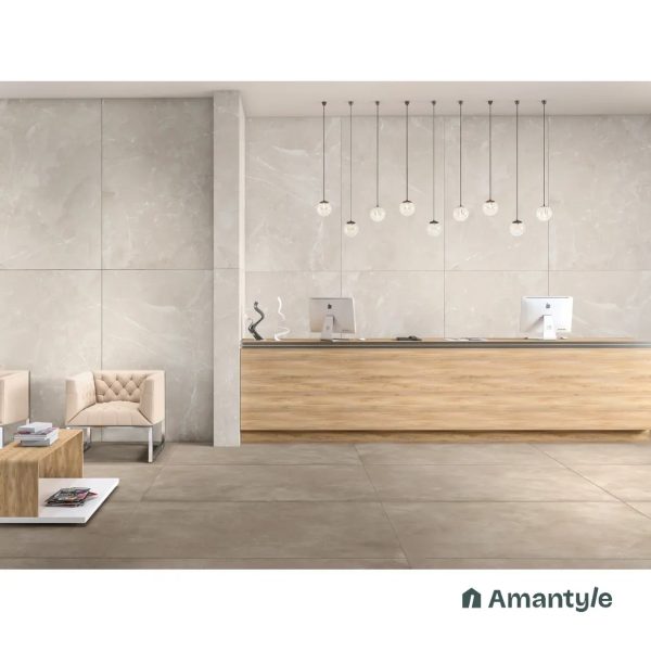Grey Vitrified Marble Matt & Carving Slab Wall & Floor Tile Code 100616 (1200x1800 mm, Silk)