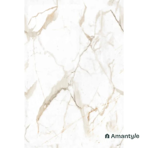 White Vitrified Marble Matt & Carving Slab Wall & Floor Tile Code 100621 (1200x1800 mm, Dove) - Image 3