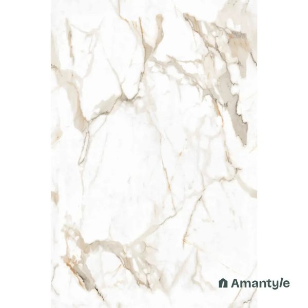White Vitrified Marble Matt & Carving Slab Wall & Floor Tile Code 100621 (1200x1800 mm, Dove) - Image 2