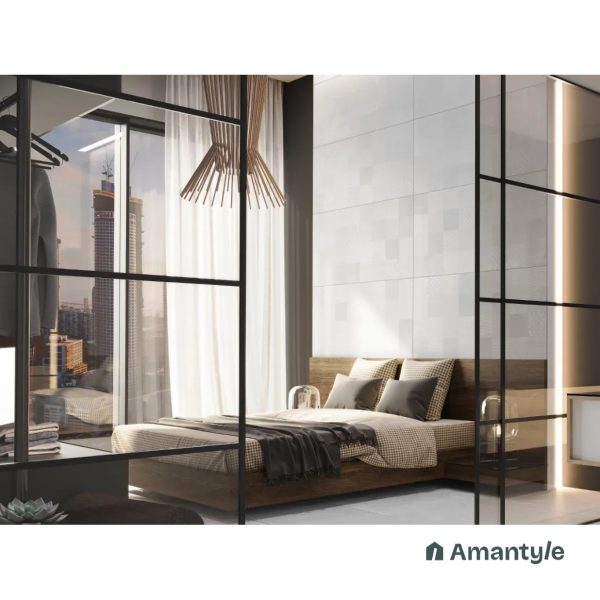 Grey Vitrified Concrete & Grey Wall & Floor Tile Code 100801 (600x1200 mm, Color Body)