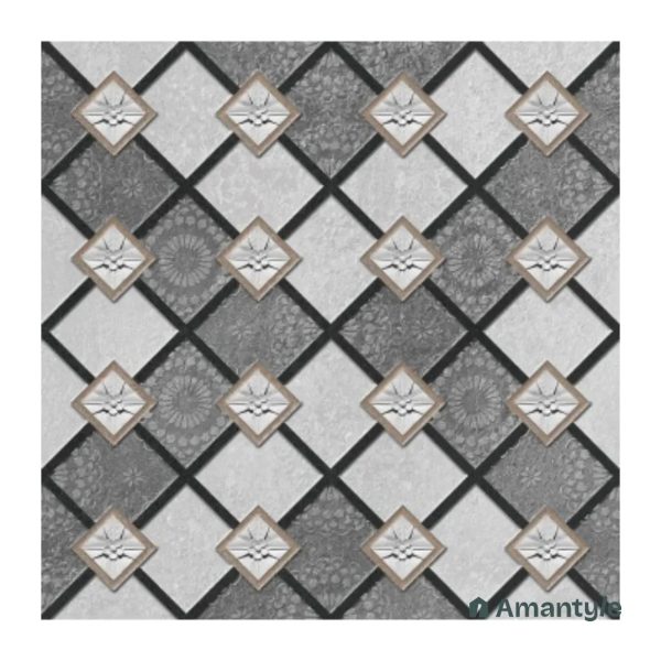 Grey Vitrified  Moroccan  Floor Tile Code 120006 (300x300 mm, Matt)