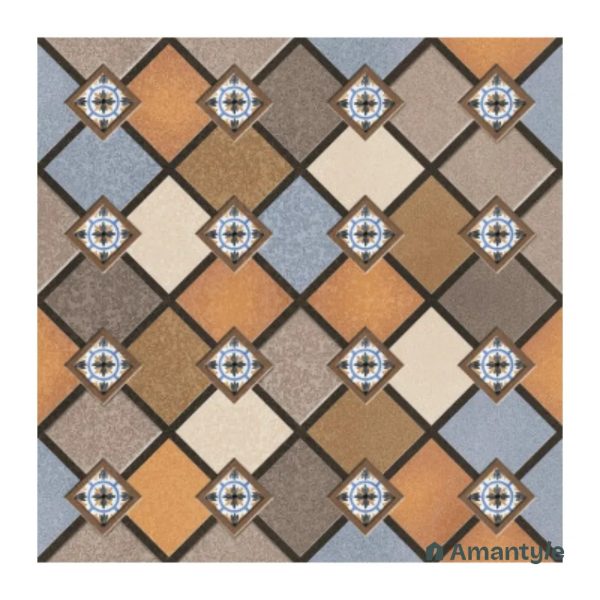 Multicolor Vitrified  Moroccan  Floor Tile Code 120007 (300x300 mm, Matt)