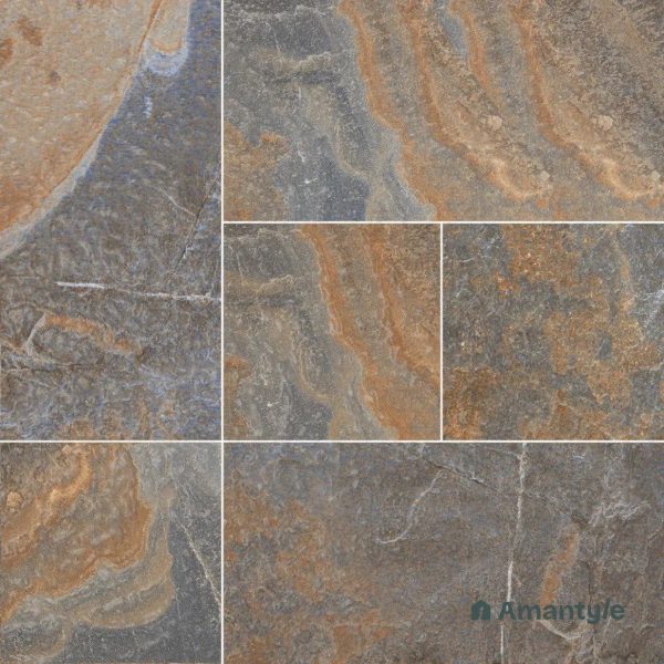 Brown Vitrified  Rustic & Matt Floor Tile Code 120053 (400X400 mm, Matt)
