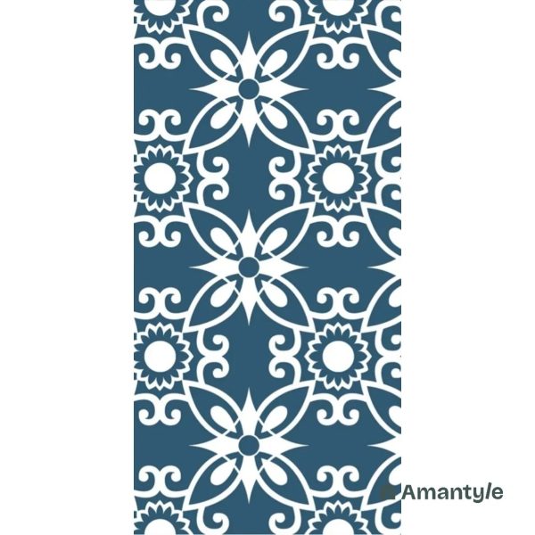 Dark Blue Vitrified Moroccan  Wall & Floor Tile Code 140045 (600x600 mm, Matt)