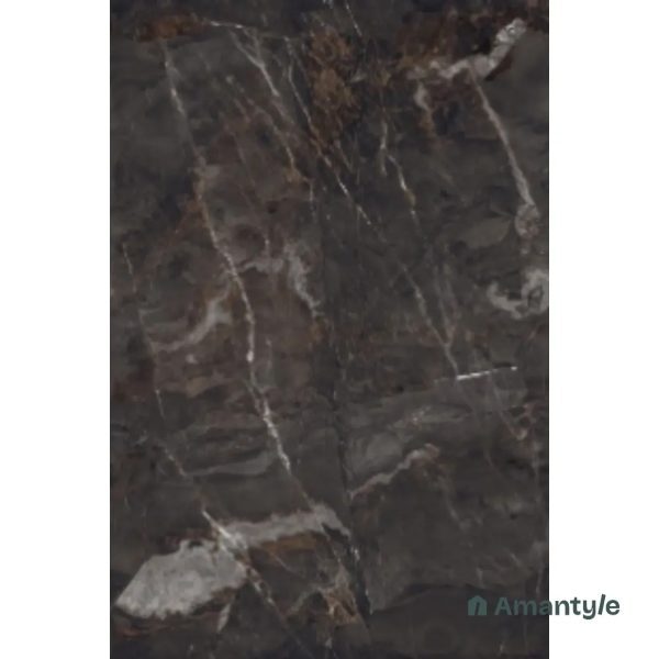 Black Vitrified Marble Design Wall & Floor Tile Code 150024 (1200x1800 mm, Lux Carving Matt)