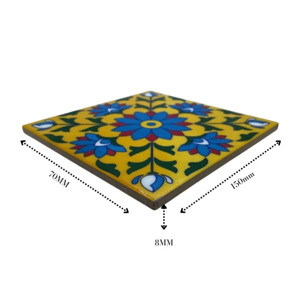 Yellow Ceramic  Moroccan Wall & Step Raiser Tile Code 590013 (150x150 mm, Glossy) - Image 3