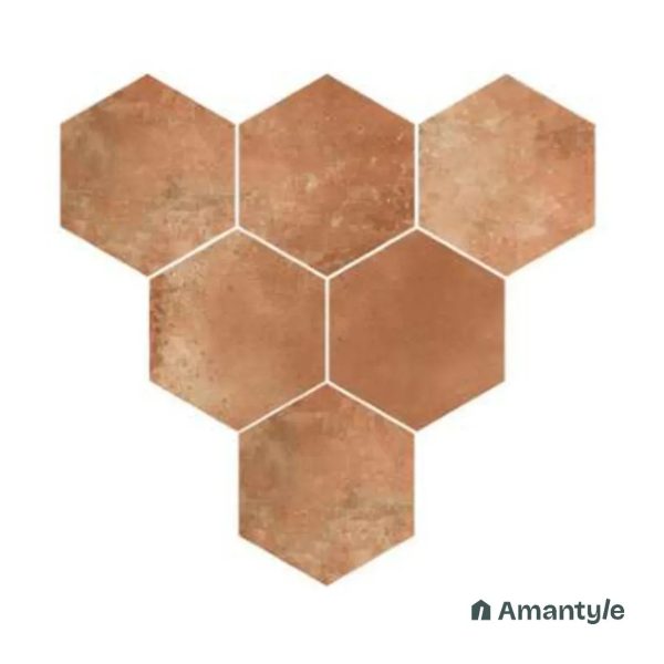 Red Vitrified Rustic & Matt Wall & Floor Tile Code 190038 (220x250 mm, Matt)