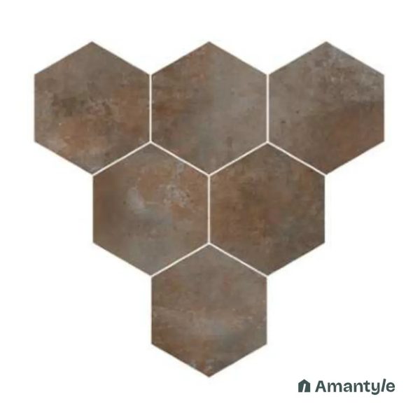 Dark Brown Vitrified Rustic & Matt Wall & Floor Tile Code 190039 (220x250 mm, Matt)