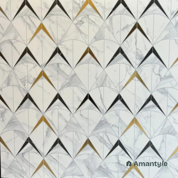 White Vitrified Decor & Highlighter Wall & Floor Tile Code 220048 (600x600 mm, Matt)