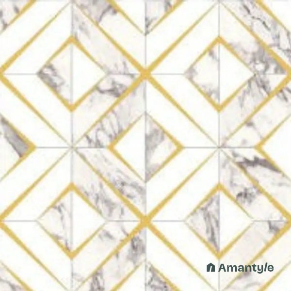 White Vitrified Decor & Highlighter Wall & Floor Tile Code 220056 (600x600 mm, Matt)