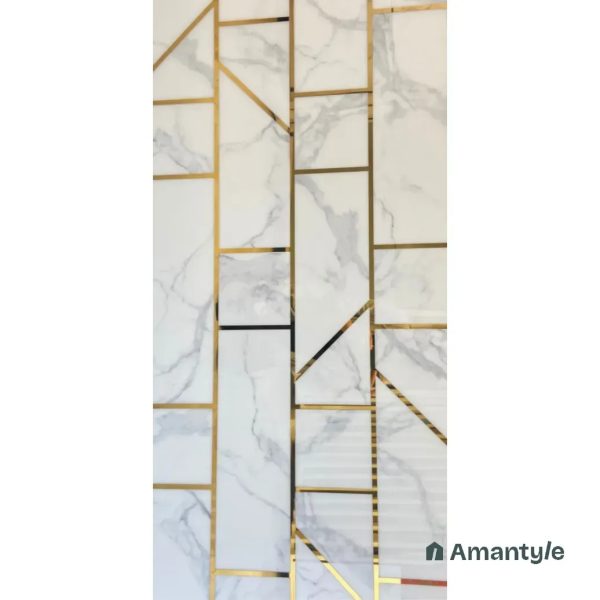 White Vitrified Decor & Highlighter Wall & Floor Tile Code 220062 (600x1200 mm, Polished)