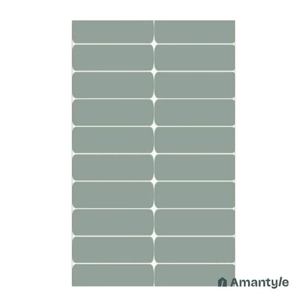Green Ceramic Subway Wall Tile Code 230036 (300x600 mm, Polished)