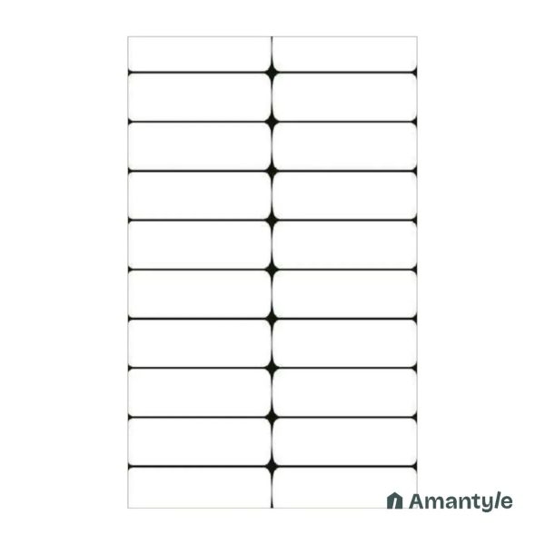 White Ceramic Subway Wall Tile Code 230039 (300x600 mm, Polished)