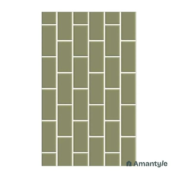 Green Ceramic Subway Wall Tile Code 230052 (300x600 mm, Matt)
