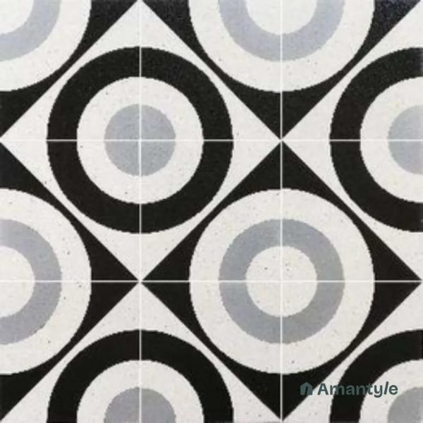 Grey 3rd Fire Moroccan Wall & Floor Tile Code 250004 (200x200 mm, Matt)