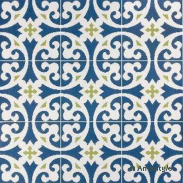 Blue 3rd Fire Moroccan Wall & Floor Tile Code 250011 (200x200 mm, Matt)