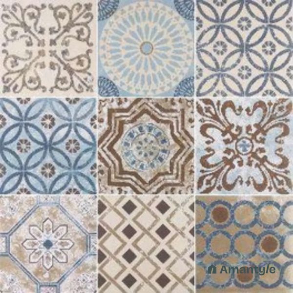 Multicolor 3rd Fire Moroccan Wall & Floor Tile Code 250014 (200x200 mm, Matt)