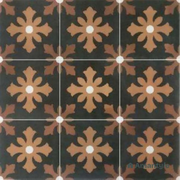 Brown 3rd Fire Moroccan Wall & Floor Tile Code 250022 (200x200 mm, Matt)
